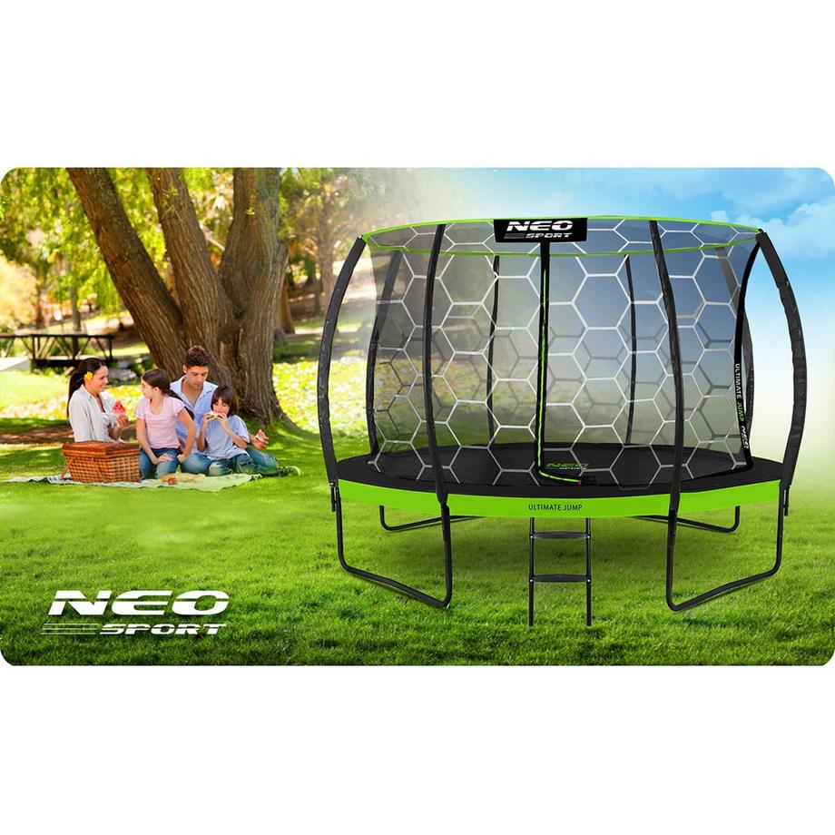 B2X Trampolin für den Garten, 374 cm mit Innenschutznetz von Neo-Sport  