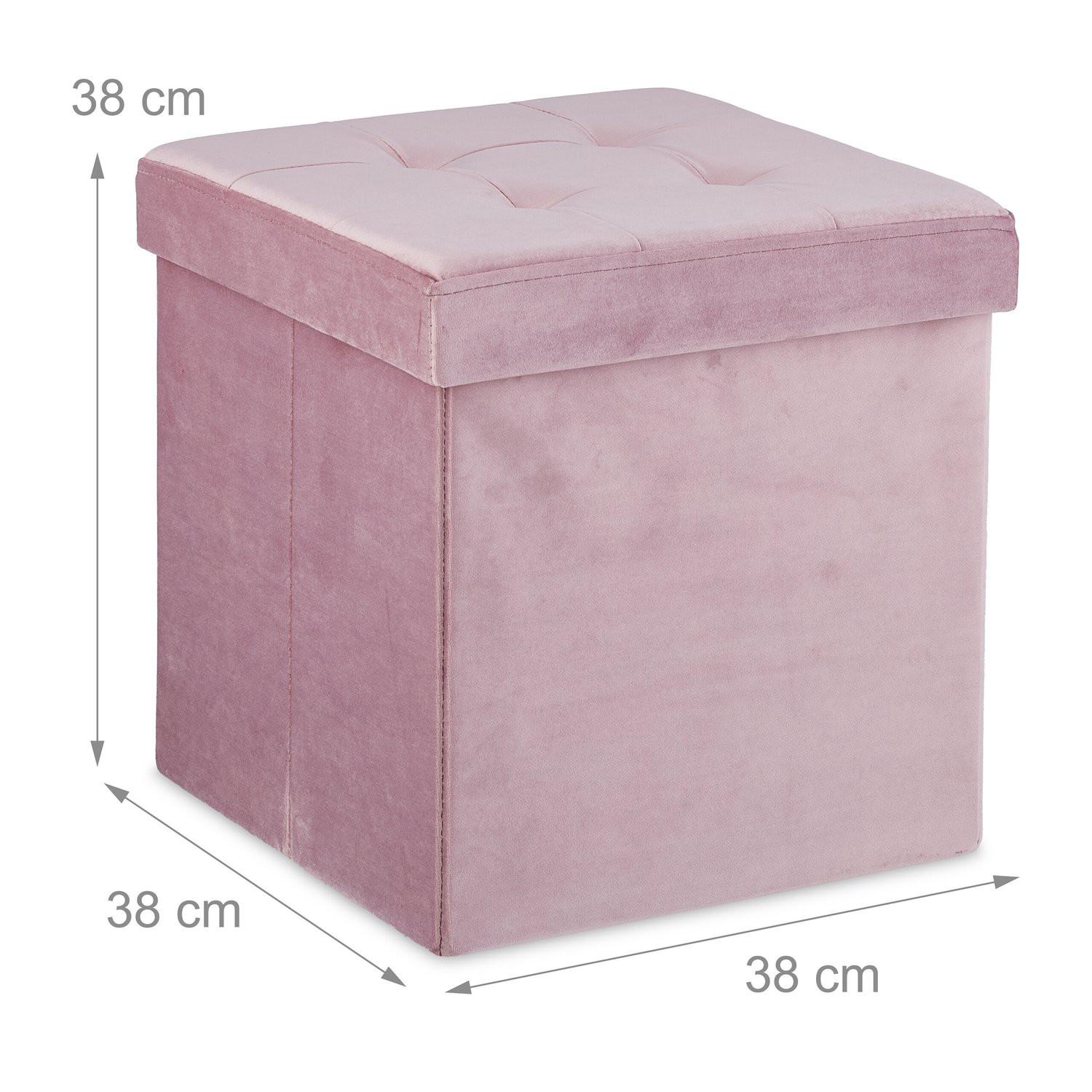 B2X Tabouret en velours rose  