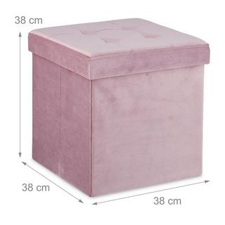 B2X Tabouret en velours rose  