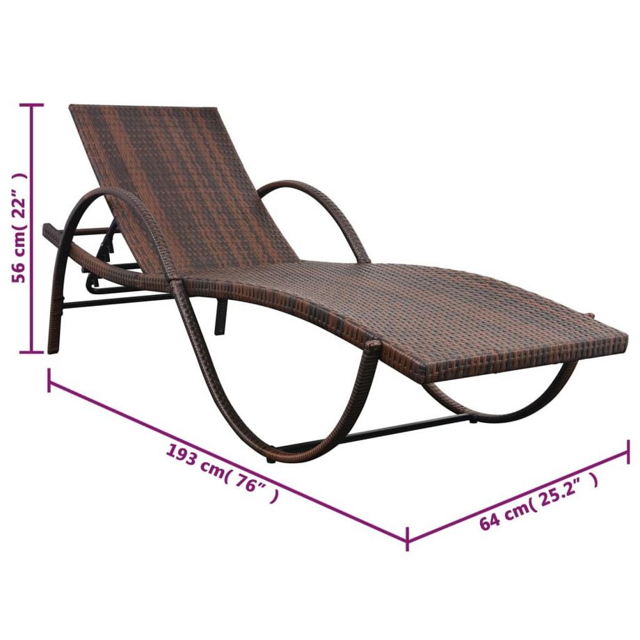 VidaXL Chaise longue rotin synthétique  