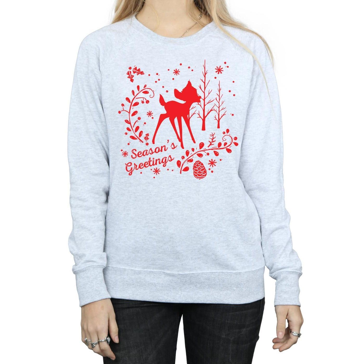 Image of Bambi Christmas Greetings Sweatshirt Damen Grau M