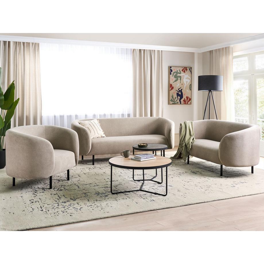 Beliani Wohnzimmer Set aus Stoff  LOEN  