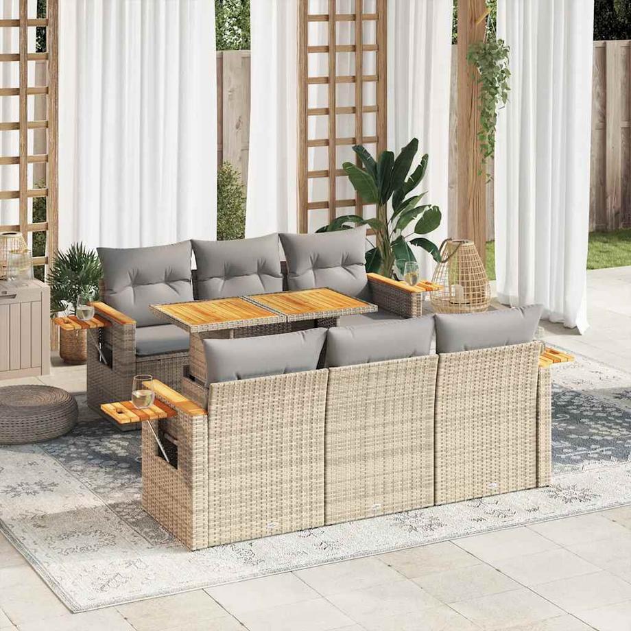 VidaXL Ensemble de canapés de jardin rotin synthétique  