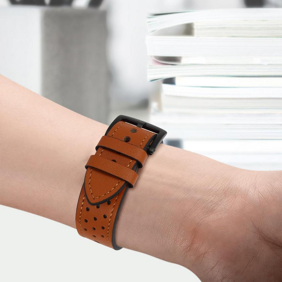 Avizar  Samsung Watch 4 Lederarmband Hellbraun 