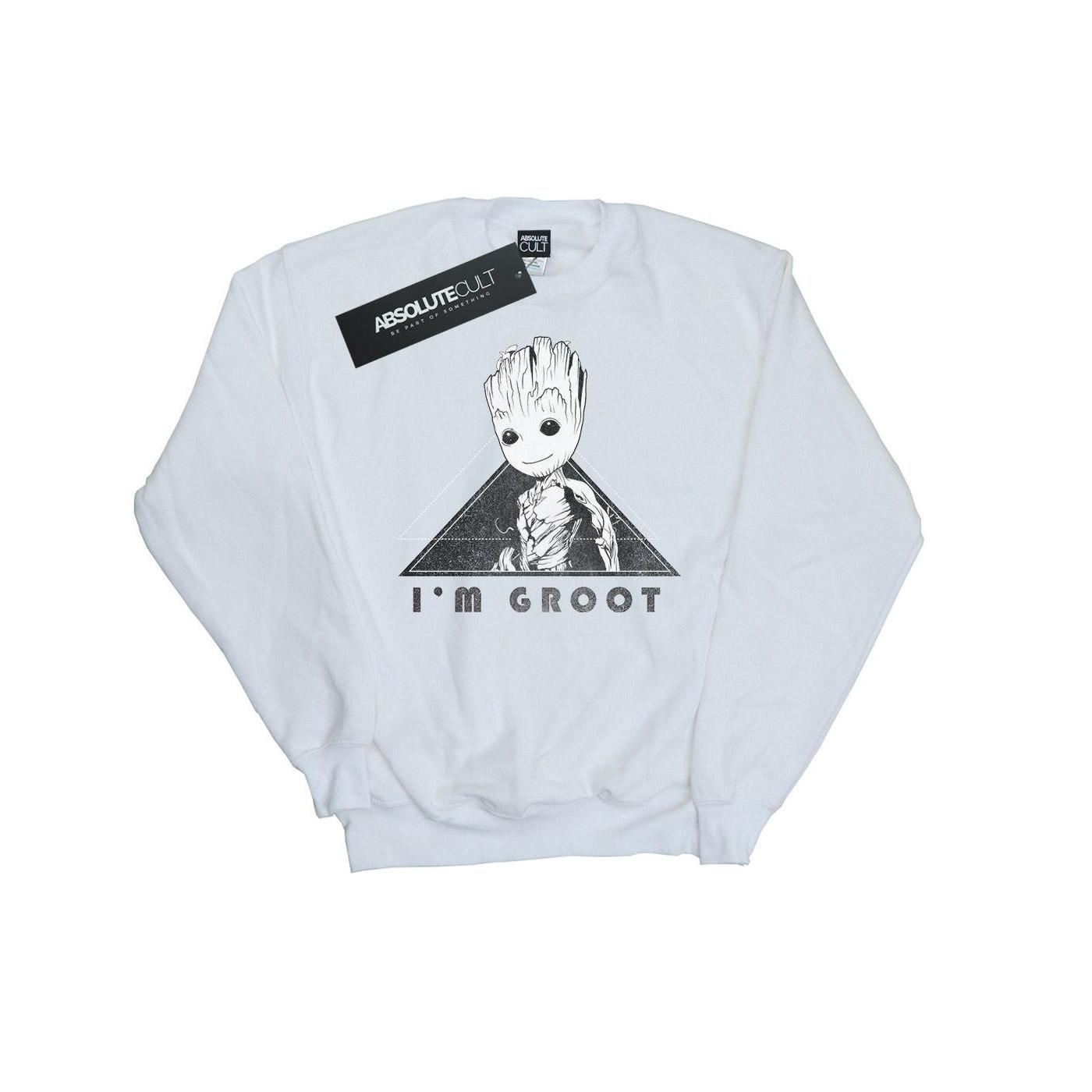 Image of Guardians Of The Galaxy Vol. 2 Groot Mono Triangle Sweatshirt Damen Weiss S