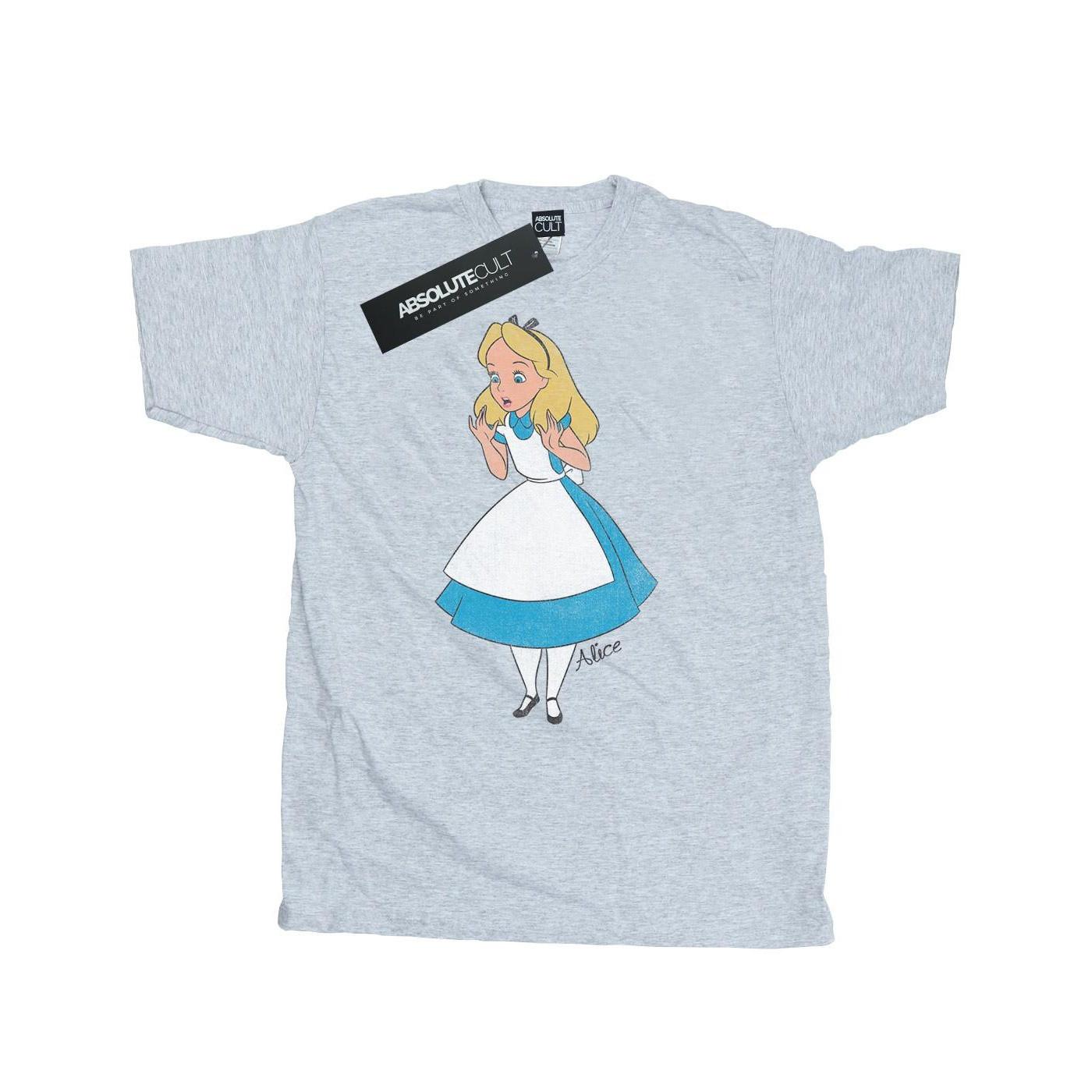 Image of Alice In Wonderland Surprised Alice Tshirt Herren Grau L