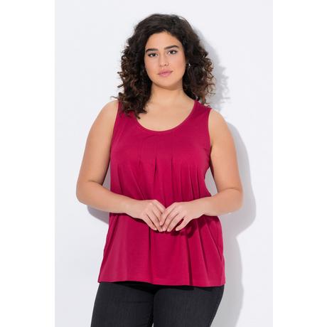 Ulla Popken A-Linie Ärmelloses Rundhals Top mit Zierfalten  