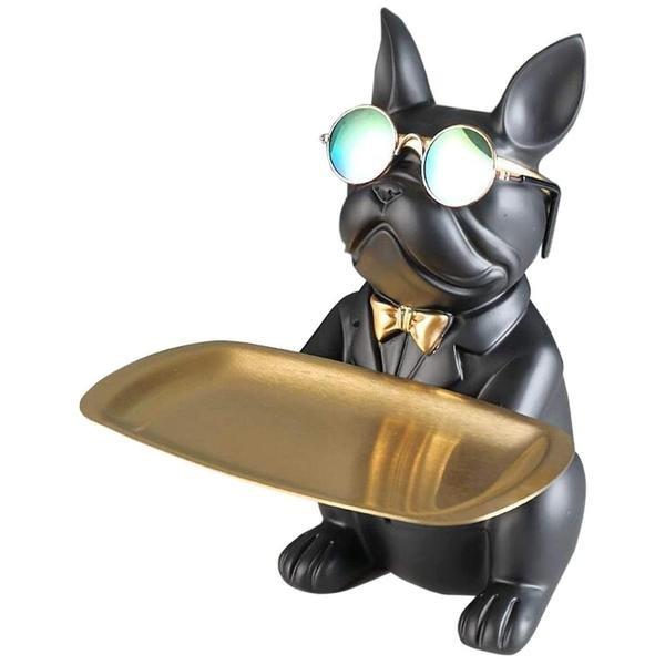 Image of eStore Bulldogge mit Tablett - Statue - ONE SIZE