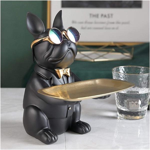 eStore Bouledogue avec Plateau - Statue  