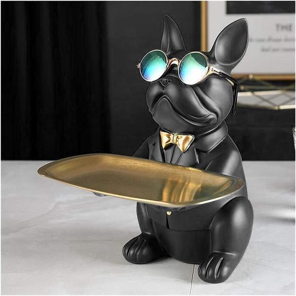 eStore Bouledogue avec Plateau - Statue  