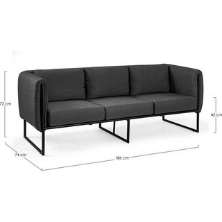 mutoni Gartensofa 3-Sitzer Pixel anthrazit  