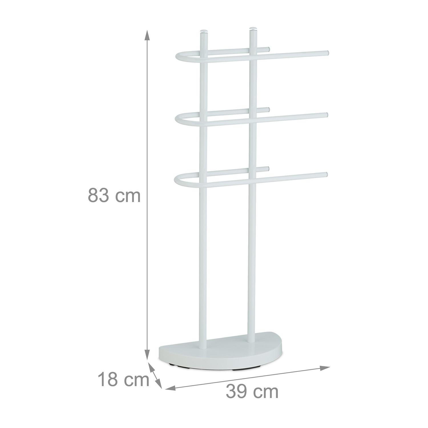 B2X Weißer Handtuchhalter mit 3 Stangen  