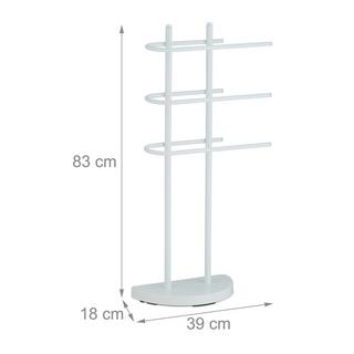 B2X Weißer Handtuchhalter mit 3 Stangen  