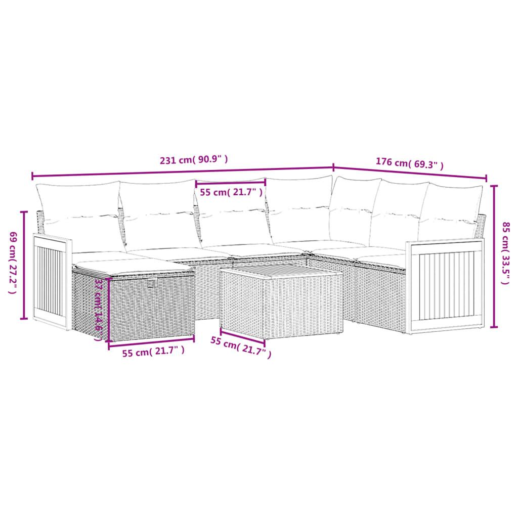 VidaXL set divano da giardino Polirattan  