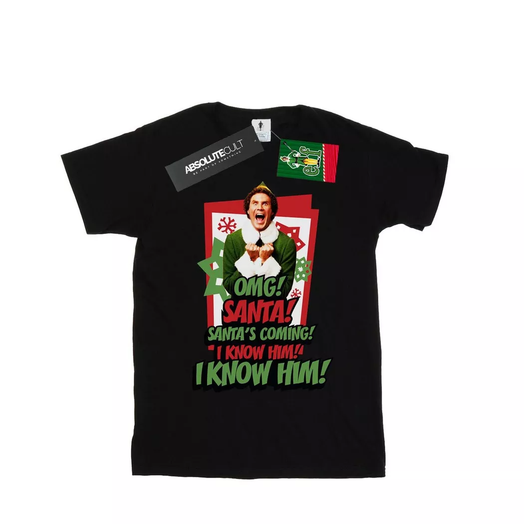 Elf - OMG Santa TShirt, für Damen, Schwarz, Größe XL