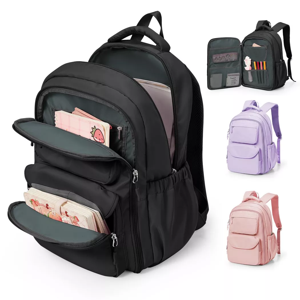 Only-bags.store - Leichter Schulrucksack Teenager, Rucksack Univcersity, Leichter Schulrucksack für Teenager, Onesize, Schwarz