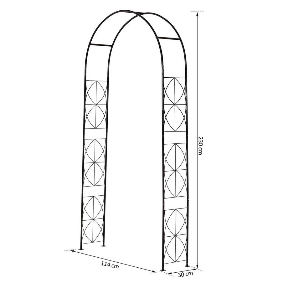 Northio Arco Traliccio Per Piante Arco Traliccio Da Giardino Arco Tetto In Metallo Nero 114 X 30 X 230 Cm  