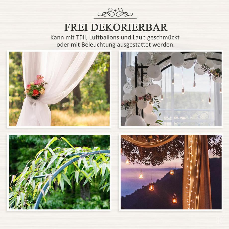 Northio Arco Traliccio Per Piante Arco Traliccio Da Giardino Arco Tetto In Metallo Nero 114 X 30 X 230 Cm  