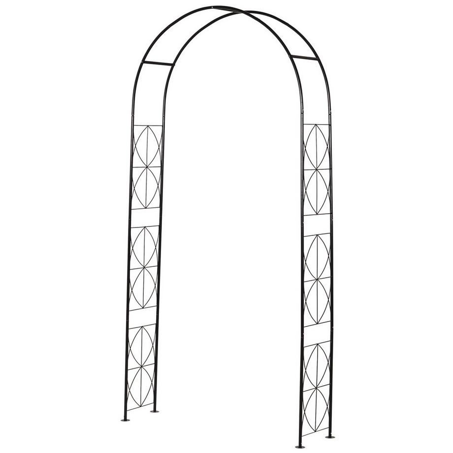 Arco Traliccio Per Piante Arco Traliccio Da Giardino Arco Tetto In Metallo Nero 114 X 30 X 230 Cm