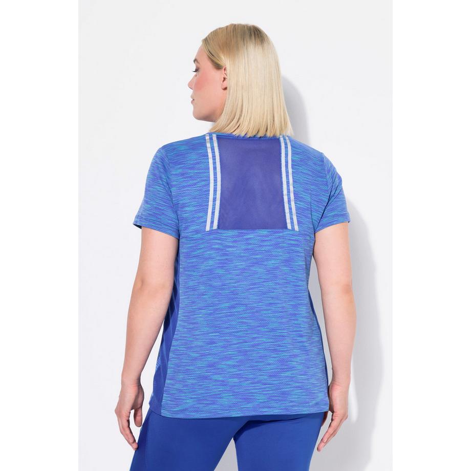 Ulla Popken Maglia tecnica Dettagli riflettenti Scollo a V Mezza manica  