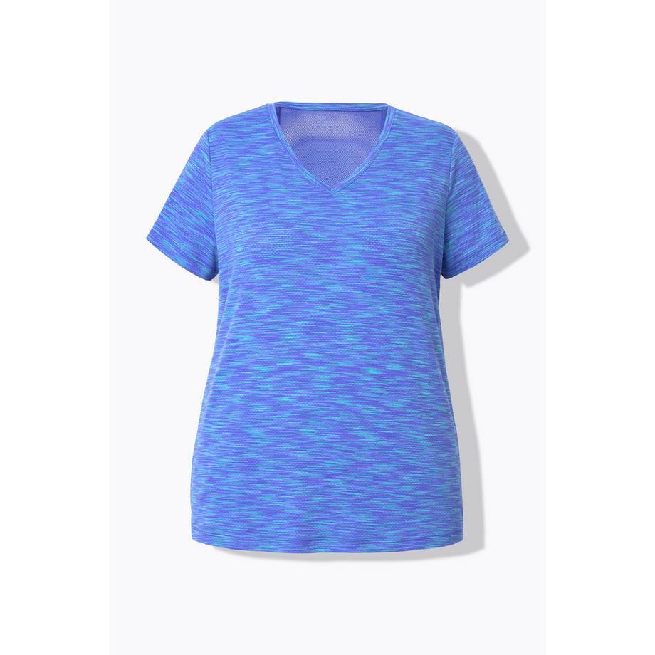 Ulla Popken Maglia tecnica Dettagli riflettenti Scollo a V Mezza manica  