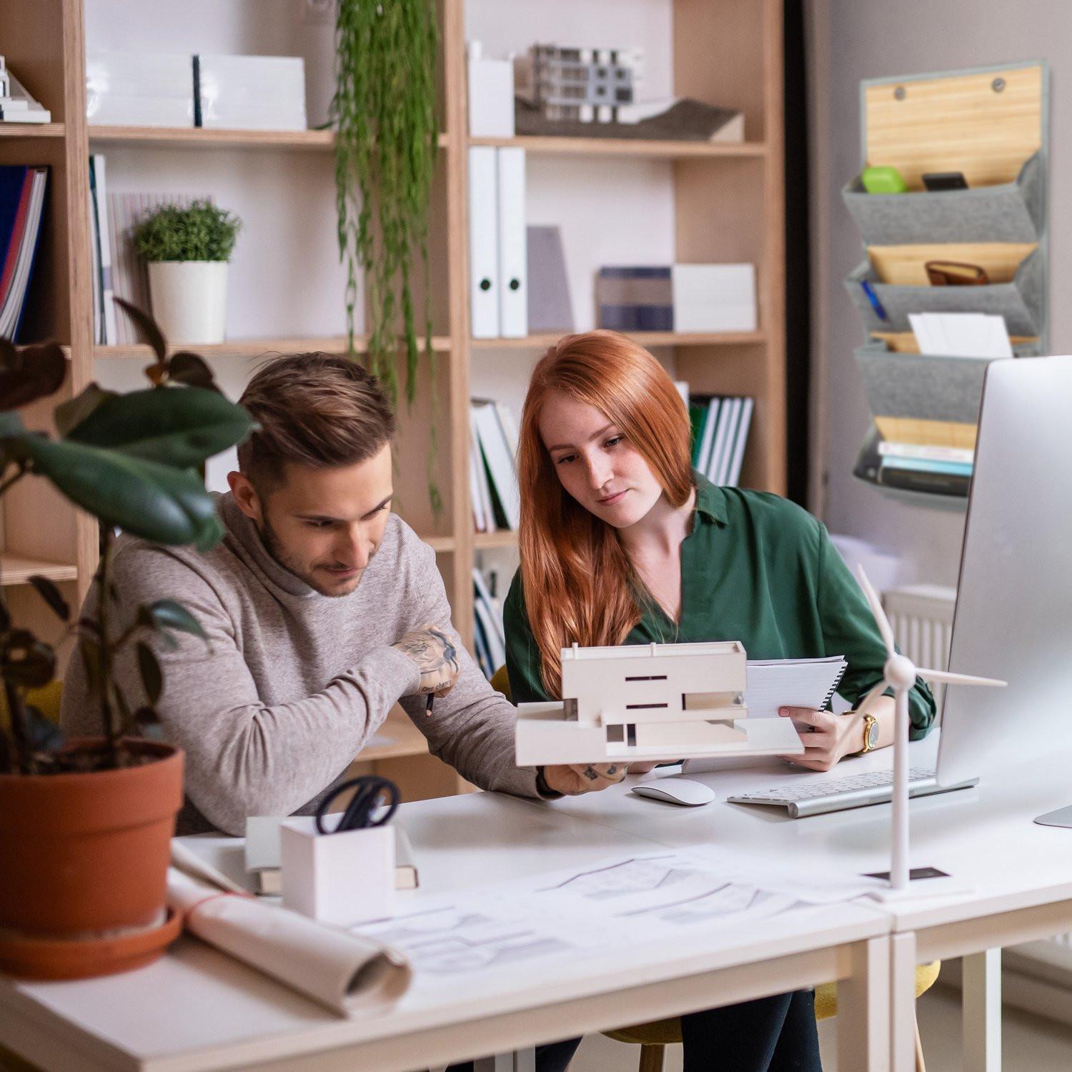 B2X Bambus-Wandhalter für Büro und Flur  