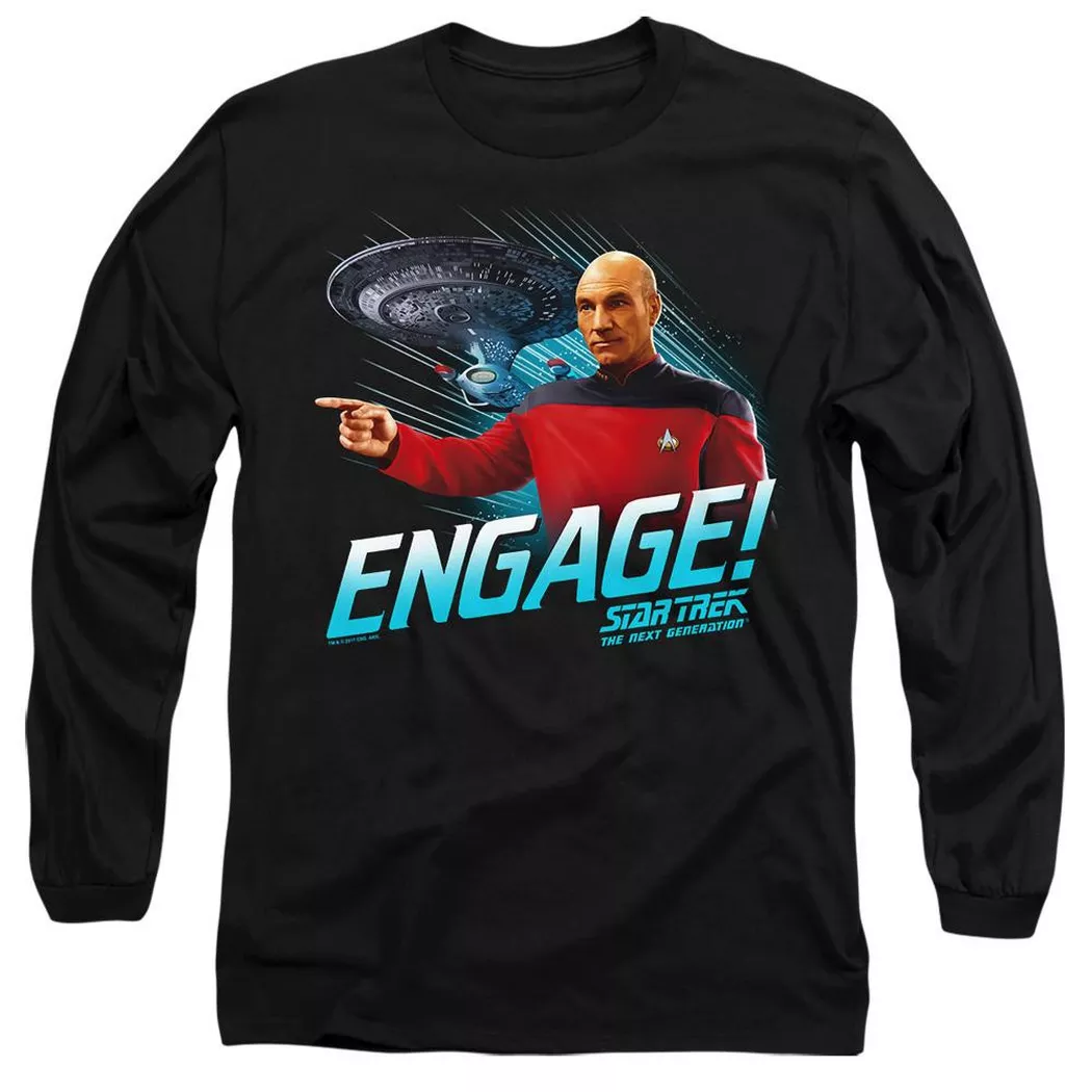 Star Trek - Engage TShirt, für Damen, Schwarz, Größe XL
