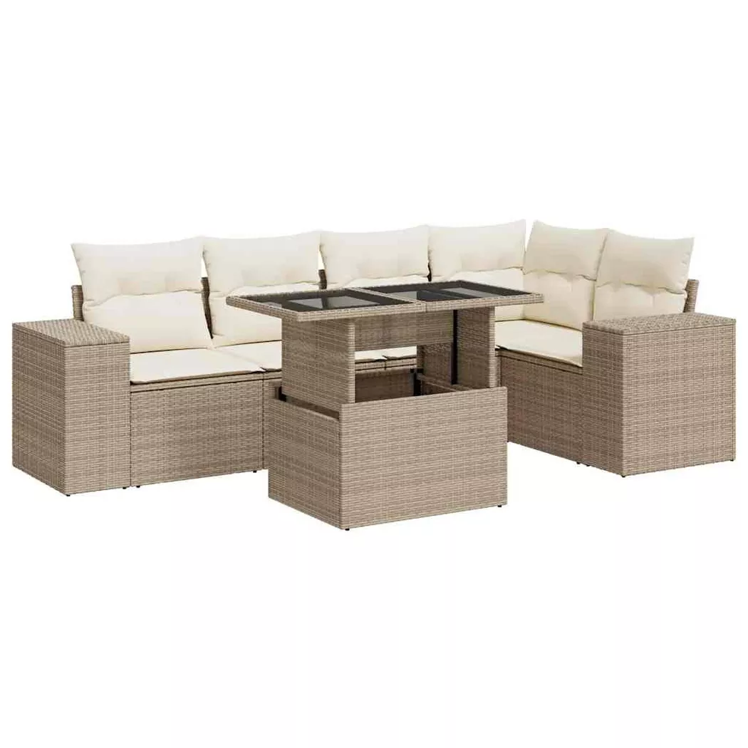 VidaXL - Garten sofagarnitur poly-rattan, One Size, Beige