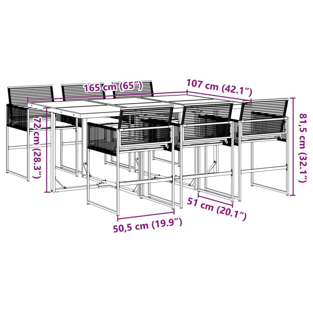 VidaXL Ensemble à manger de jardin rotin synthétique  