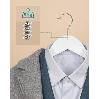 Songmics Eleganti grucce in legno massello: lisce, resistenti, antiscivolo  