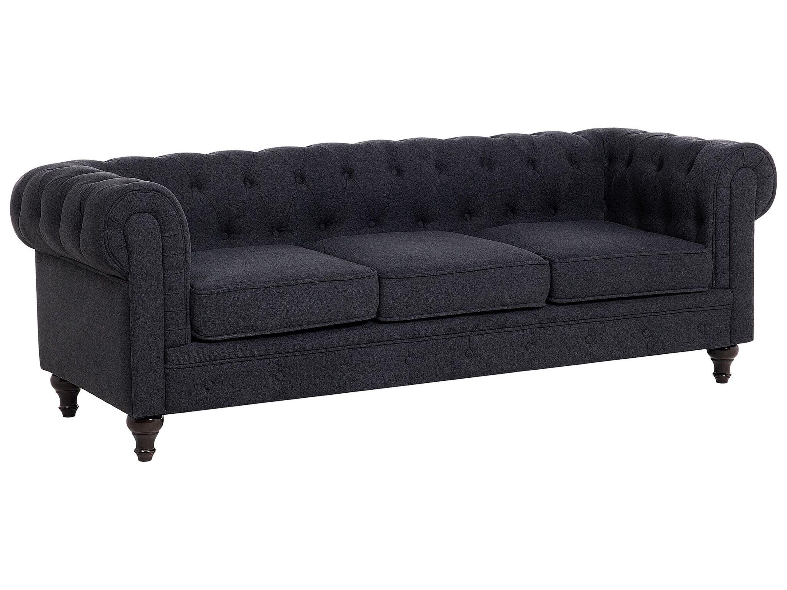 Beliani 3 Sitzer Sofa aus Polyester Glamourös CHESTERFIELD  