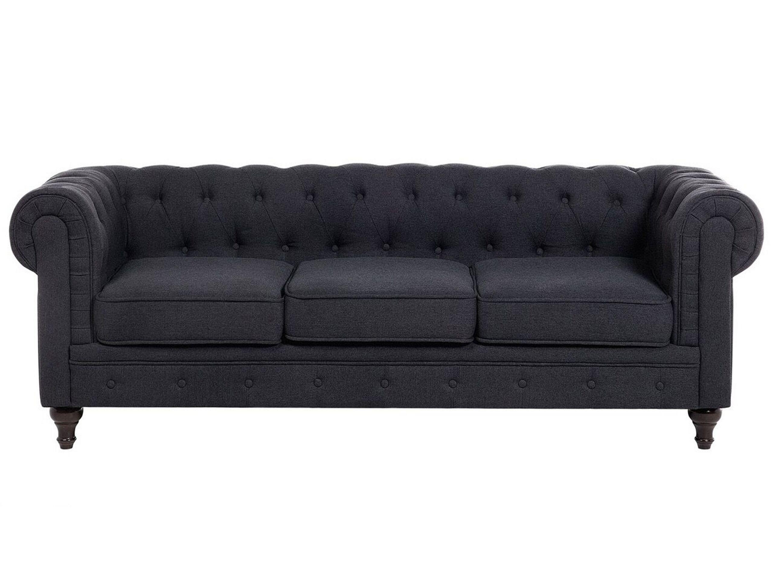 Beliani 3 Sitzer Sofa aus Polyester Glamourös CHESTERFIELD  