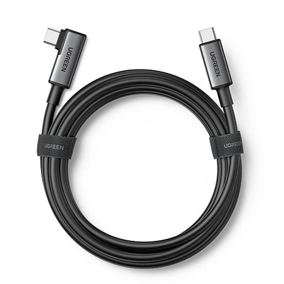 UGREEN USB-C-zu-USB-C-Kabel, rechts abgewinkelt, 5 m – Schwarz