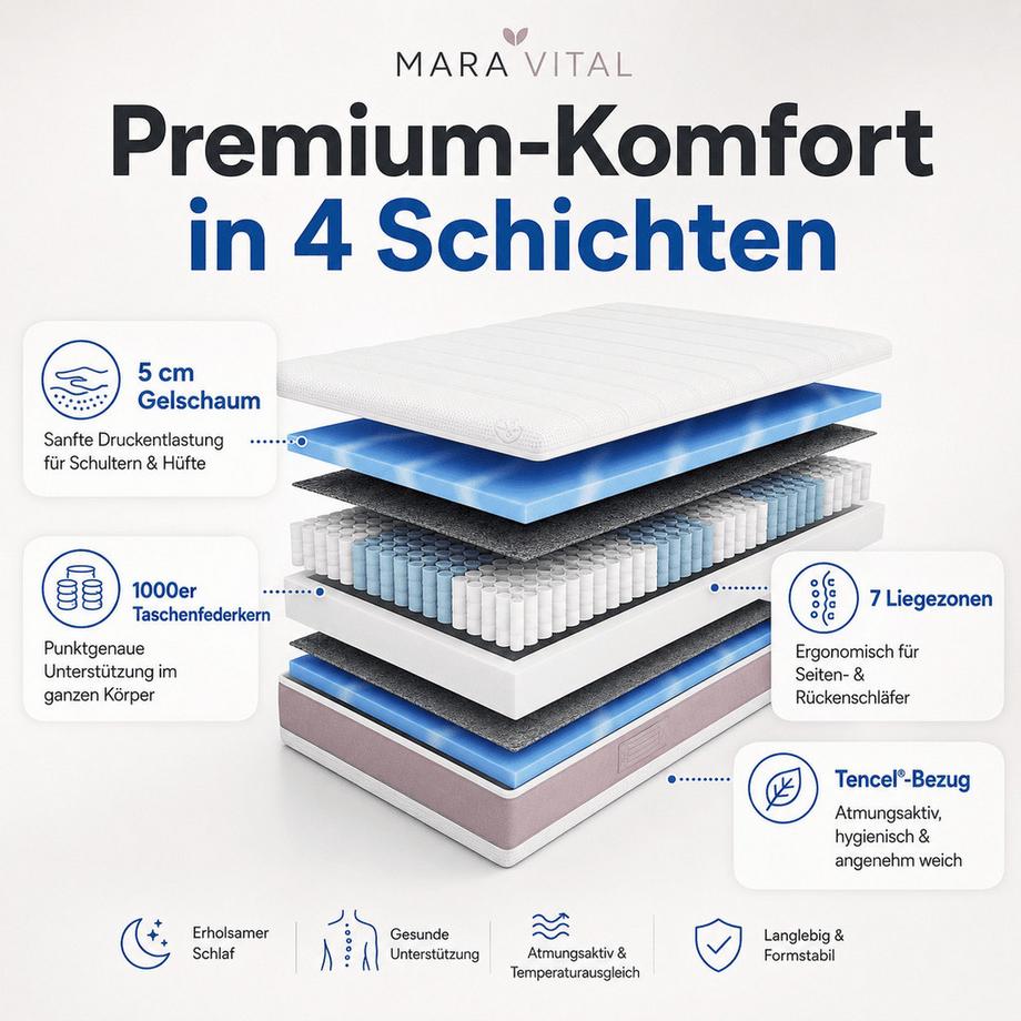 Mara Vital Geltech Deluxe Matelas à couchage latéral  