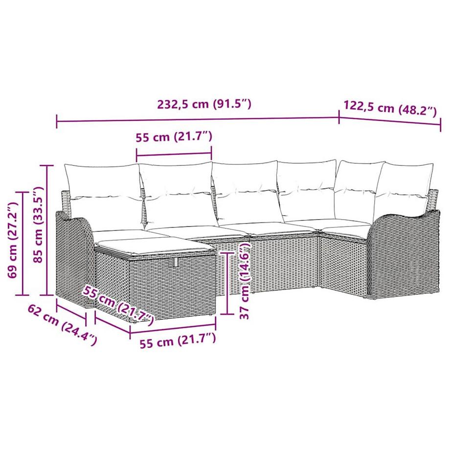 VidaXL Arredamento da Giardino Polyrattan  