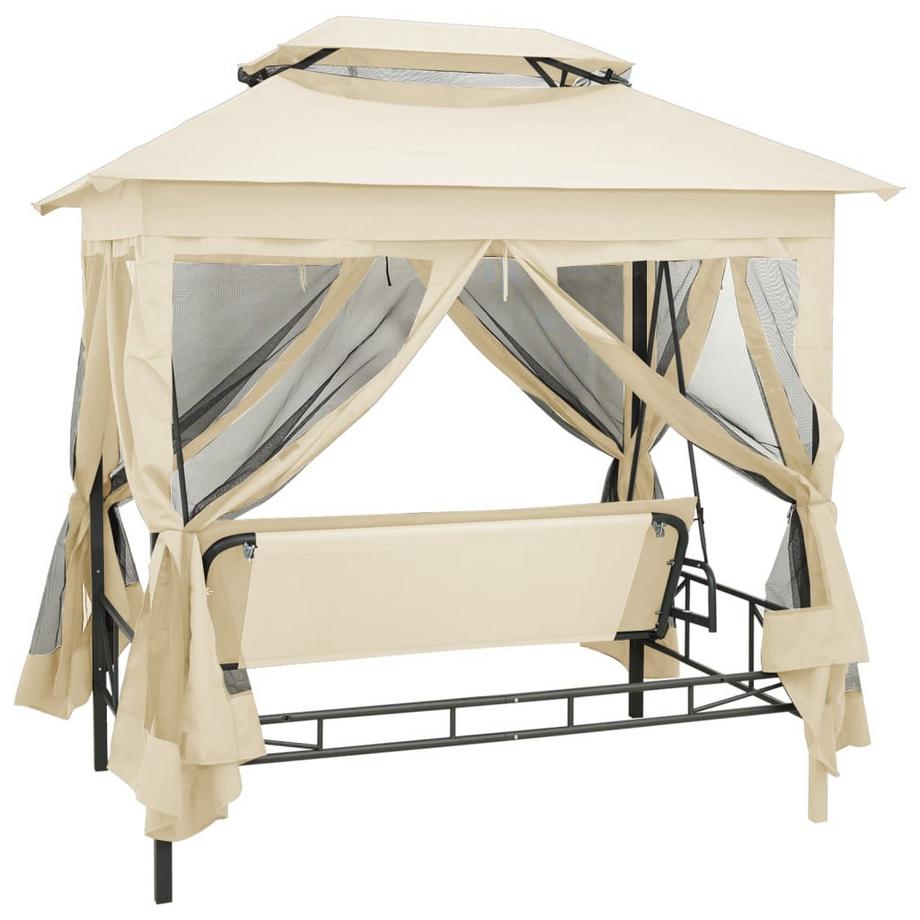 VidaXL Balançoire de porche tissu  