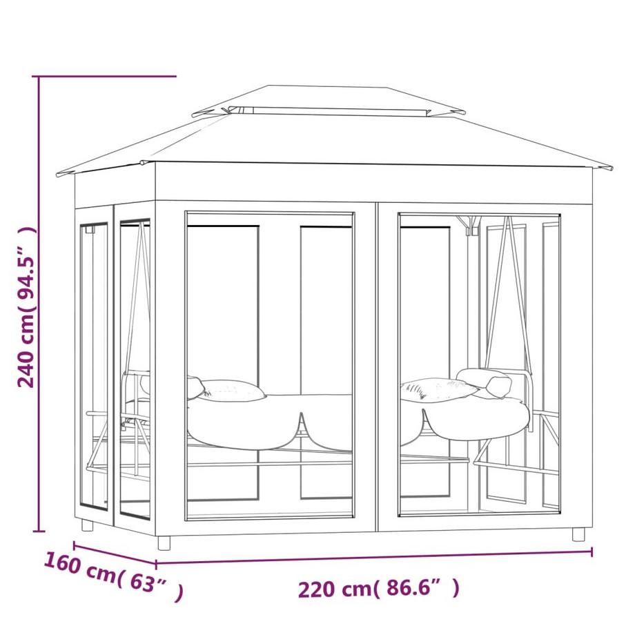 VidaXL Balançoire de porche tissu  