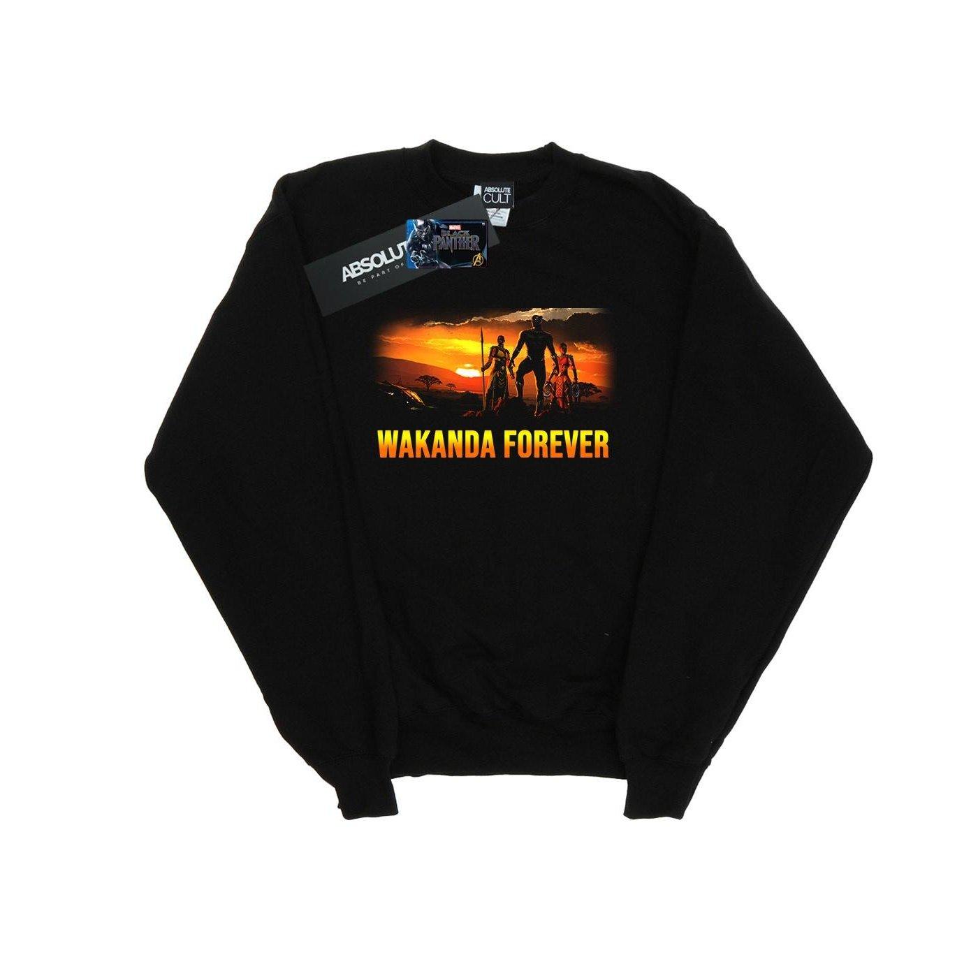 Image of Black Panther Wakanda Forever Sweatshirt Unisex Schwarz 128