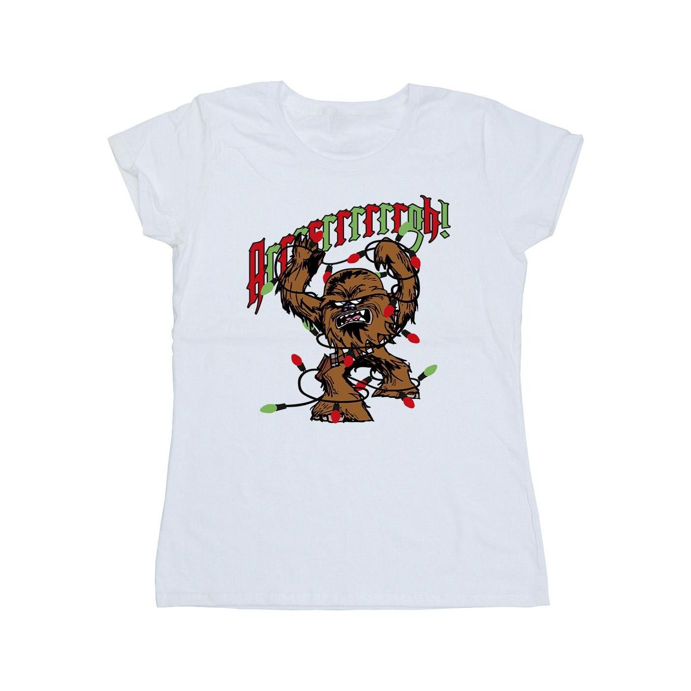 Image of Episode Iv: A New Hope Chewbacca Argh Lights Tshirt Damen Weiss S