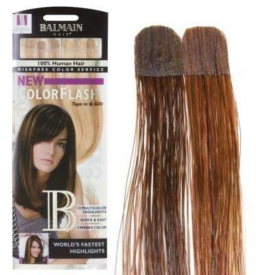 BALMAIN  CF 25 cm dark red & warm caramel Color Flash human hair 