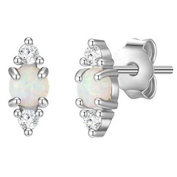 Femme Puces d'oreilles en argent Losange