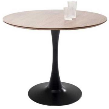 Table Schickeria aspect noyer noire ronde 110