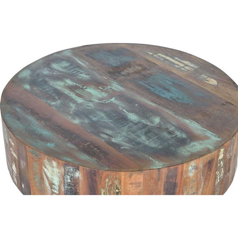 mutoni Tavolino Mayela in legno riciclato multicolore rotondo 70  