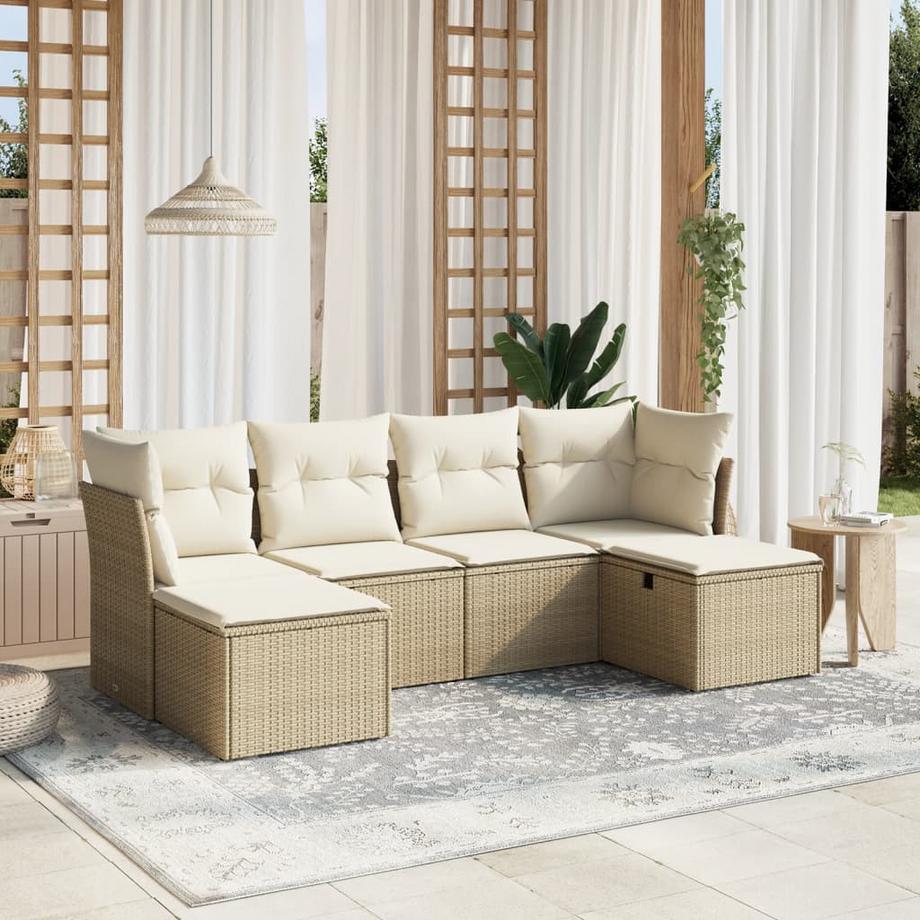 VidaXL set divano da giardino Polirattan  