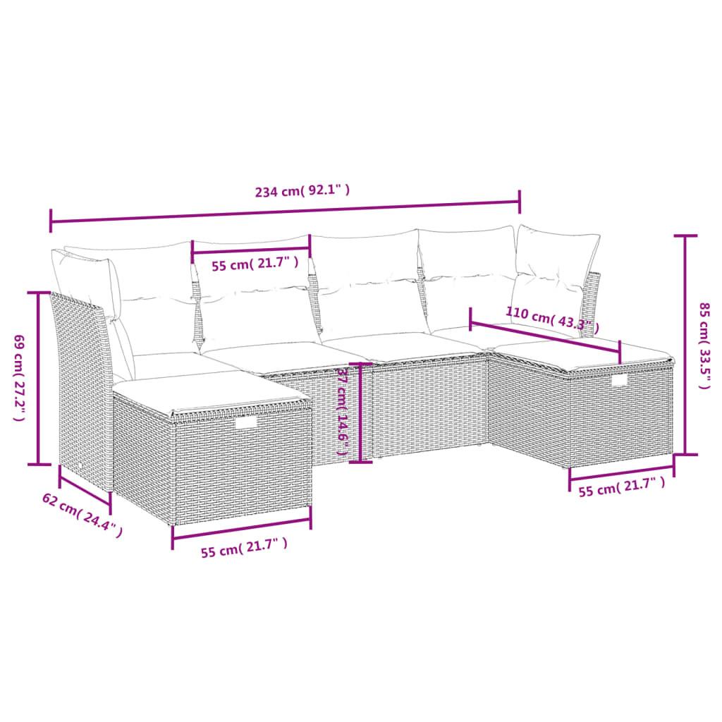 VidaXL Ensemble de canapés de jardin rotin synthétique  