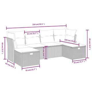 VidaXL Ensemble de canapés de jardin rotin synthétique  