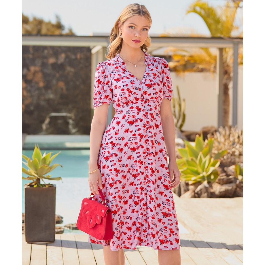 Joe Browns Robe Midi Fleurs Col V  