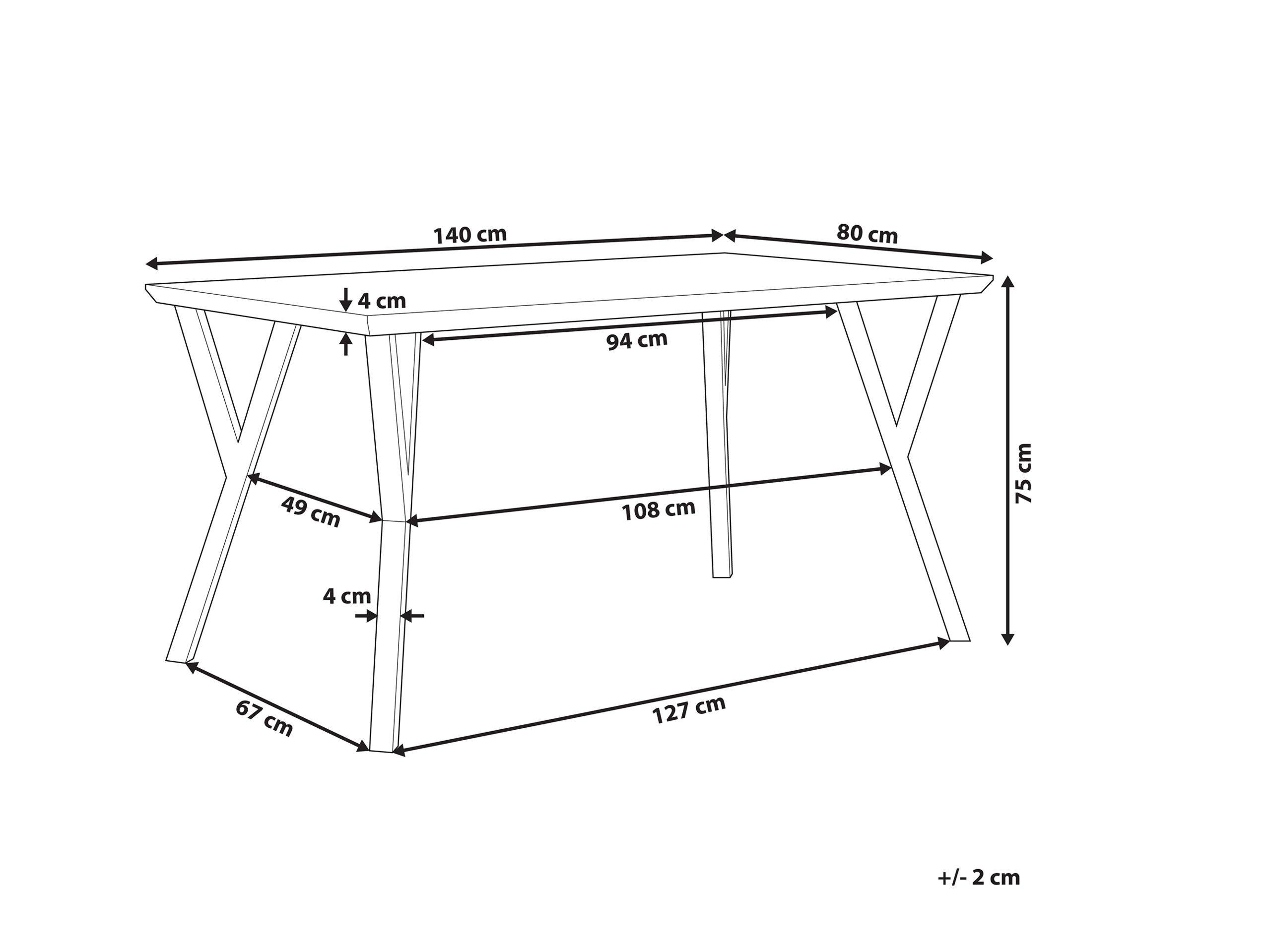 Beliani Table de repas en MDF Industriel BRAVO  