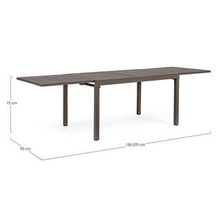 mutoni Garten Ausziehtisch Pelagius 135-270x90 coffee  