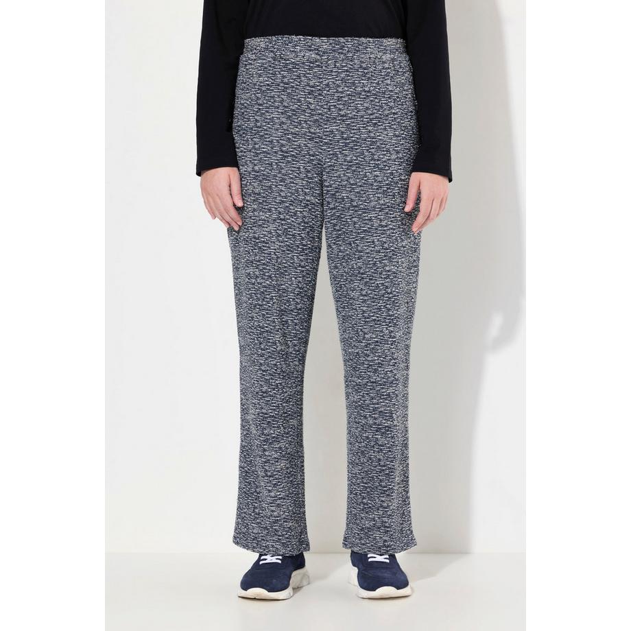 Ulla Popken Pantalon Bouclette Rose Jambe Large Taille Confortable Coton Bio  